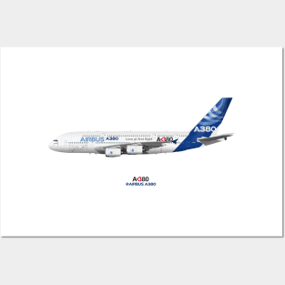 Illustration of Airbus A380 "Love at First Flight" Posters and Art